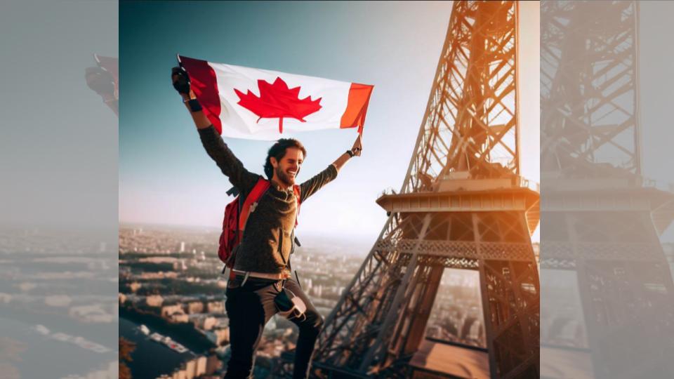 Canadian at Eiffel Tower