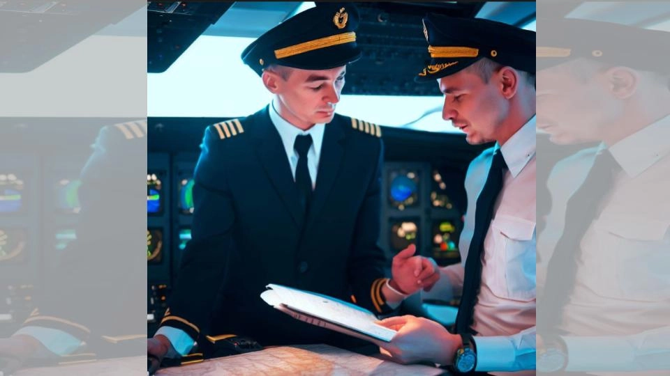 pilot discussing flight path